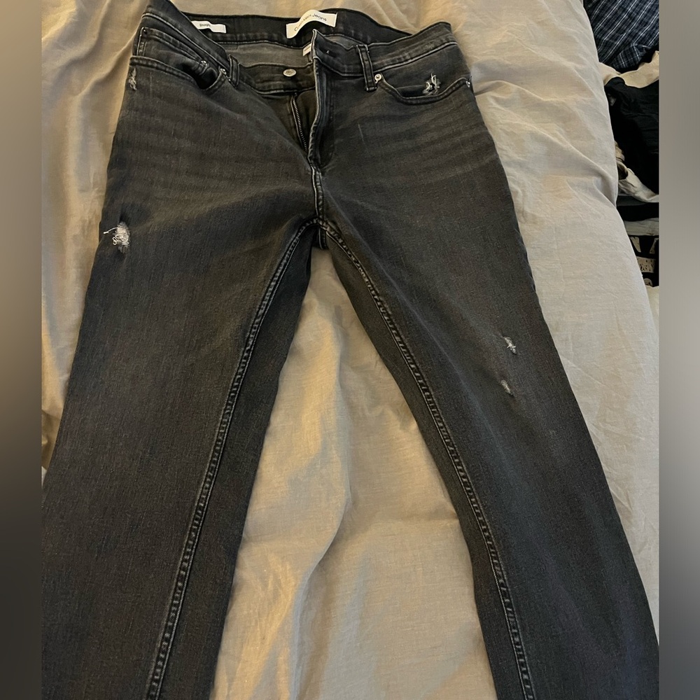 Calvin Klein Straight Stretch Jeans Men, 32x30, Grey